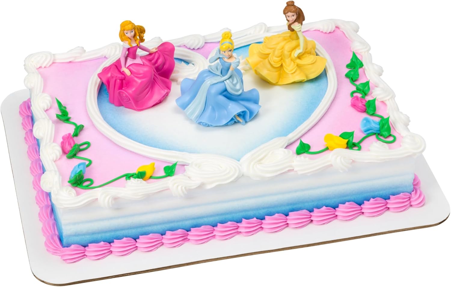 DecoSet® Disney Princess Once Upon a Moment Cake Topper, 3-Pc Decorations Set with Aurora, Belle, and Cinderella Collectible Figure for Hours of Fun After the Party