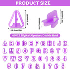 40 Pcs Alphabet Cookie Cutters, Fondant Letter Cutters, Number Cookie Cutters, Alphabet Cake Stamp Tool Set, Plastic Letter Cookie Cutters, Letter Cutters for Cake Decorating, Biscuit DIY Baking