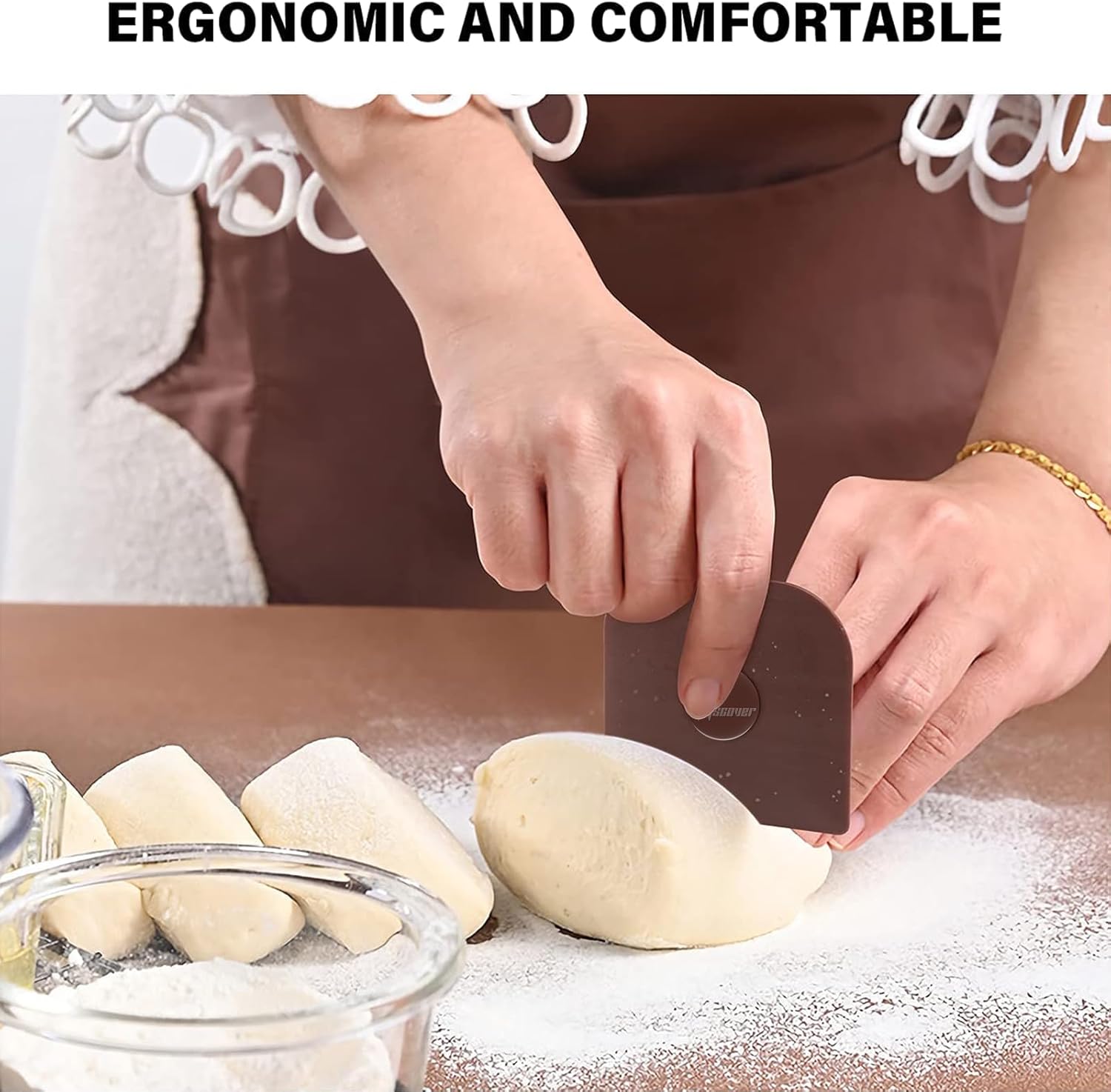 Pan Scraper, 5 Pcs Pot Scraper Plastic, Pot Scraper Non Scratch for Cast Iron, Pot and Pan Cleaning, Sturdy Scraper Kitchen Tool