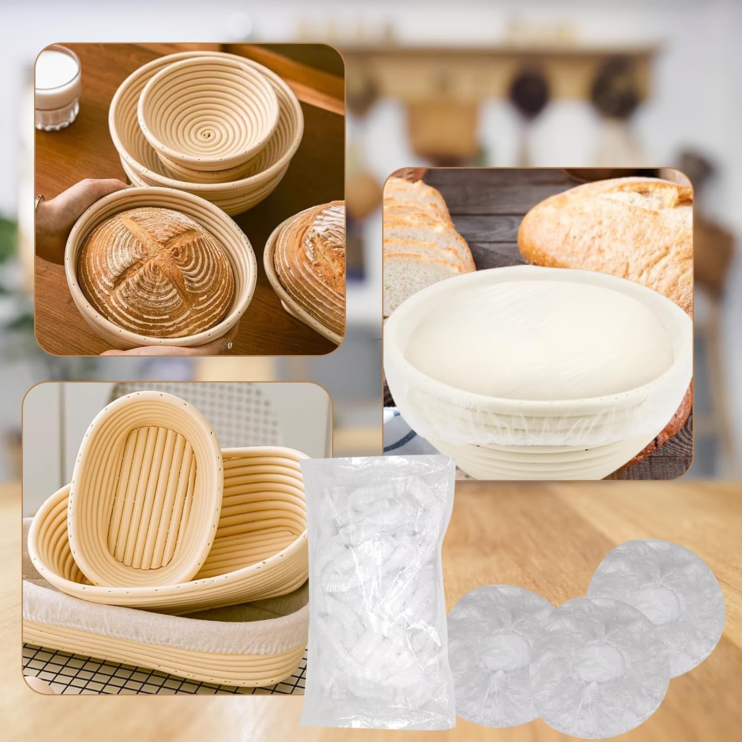 120pcs Shower Caps for Sourdough Bread, Reusable Bowl Covers for Proofing, Plastic Bread Covers With Elastic