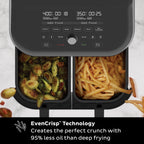 Instant Pot Vortex Plus XL 8QT ClearCook Air Fryer, przezroczyste okienka, programowanie niestandardowe, 8 funkcji w 1, które chrupią, grillują, smażą, odwadniają, pieczą i podgrzewają, od twórców Instant Pot, czarny
