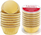 Caperci Standard Cupcake Liners Gold Foil Muffin Baking Cups 150-Pack - Premium Greaseproof & Sturdy Cupcake Papers