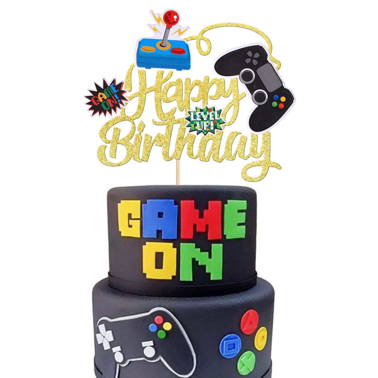 36 PCS Video Game Cupcake Toppers Assembled Game On Controllers Cupcake Picks GamePad Cake Decorations for Game Theme Baby Shower Kids Boys Girls Birthday Anniversary Party Decorations Supplies