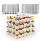 24 Count x 10 Sets Plastic Cupcake Containers, Durable and BPA-Free Cupcake Holder with Lid for Easy Transport Storage, Stackable Clear Cupcake Carriers, Reusable Dessert Boxes
