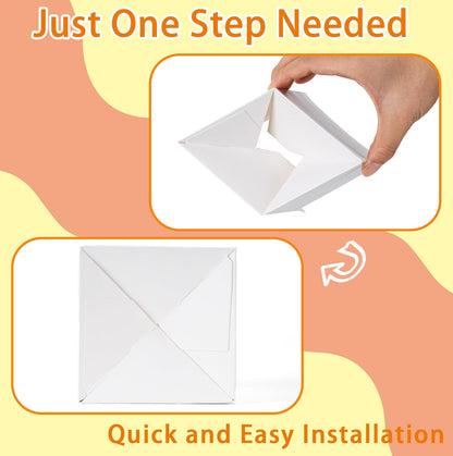 BOOMIBOO 50 Pack Individual Cupcake Containers, Cupcake Boxes with Window, Food Grade Cupcake Holders with Inserts, Stackable Deep Cupcake Carrier (White)