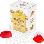 2.2 LB Pie Weights with Pie Crust Shield and Pie Crust Cutter – All In One Baking Supplies Kit with Ceramic Beads – Durable Food-Grade Baking Tools Ideal for Pies, Tarts, Cakes, White