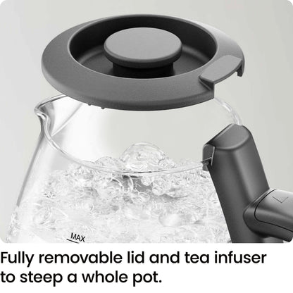 Chefman Electric Kettle with Tea Infuser, 1L 1500W, Removable Lid for Easy Cleaning, Boil-Dry Protection, Stainless Steel Filter, BPA Free, Auto Shut Off Hot Water Boiler, Small Electric Tea Kettle