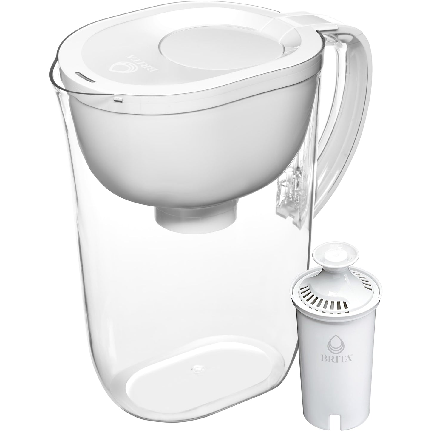 Brita Everyday Standard Water Filter Pitcher with SmartLight Filter Change Indicator, Reduces Copper, Cadmium and Mercury Impurities, Includes 1 Filter, BPA-Free, Lasts 2 Months, 10-Cup, White