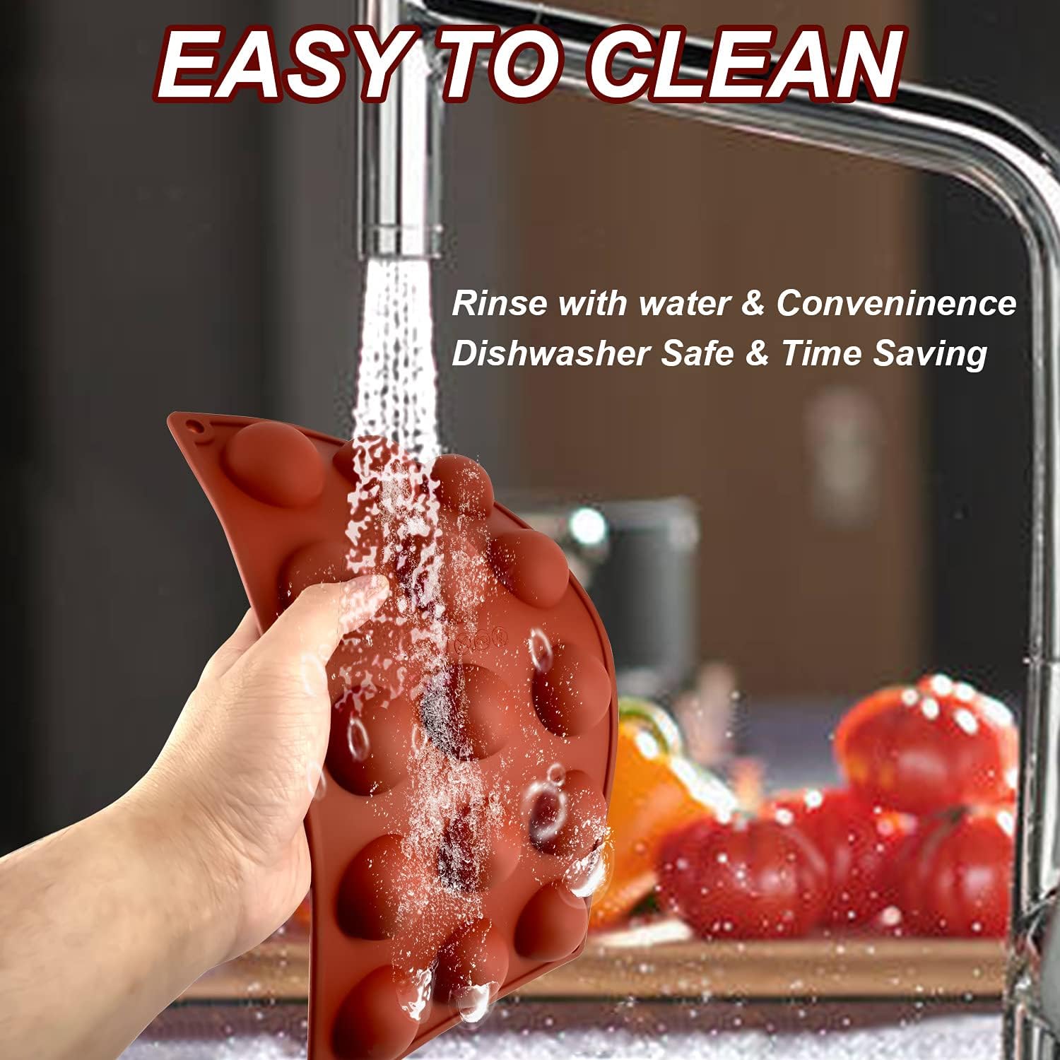 Small 15-Cavity Semi Sphere Silicone Molds Non-Stick,2 Packs Half Sphere Silicone Baking Molds for Making Jelly, Chocolates and Cake