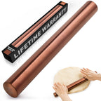 Zulay Kitchen 15.9 inch Professional Stainless Steel Rolling Pin - Lightweight Metal French Rolling Pin - Perfect for Baking, Fondant, Pizza Dough Roller, Dumpling