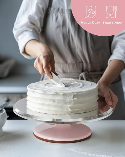 Kootek Aluminium Alloy Revolving Cake Stand 12 Inch Rotating Cake Turntable for Cake, Cupcake Decorating Supplies