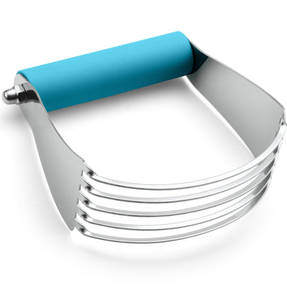 Spring Chef Dough Blender, Top Professional Pastry Cutter with Heavy Duty Stainless Steel Blades, Medium Size, Black