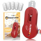 Bread Lame Dough Scoring Tool, Extractable & Magnetic Sourdough Scoring Tool for Sourdough Bread Baking, Bread Making, Bread Scoring Tool with 5 Razor Blades, Scoring Patterns booklet, Blue