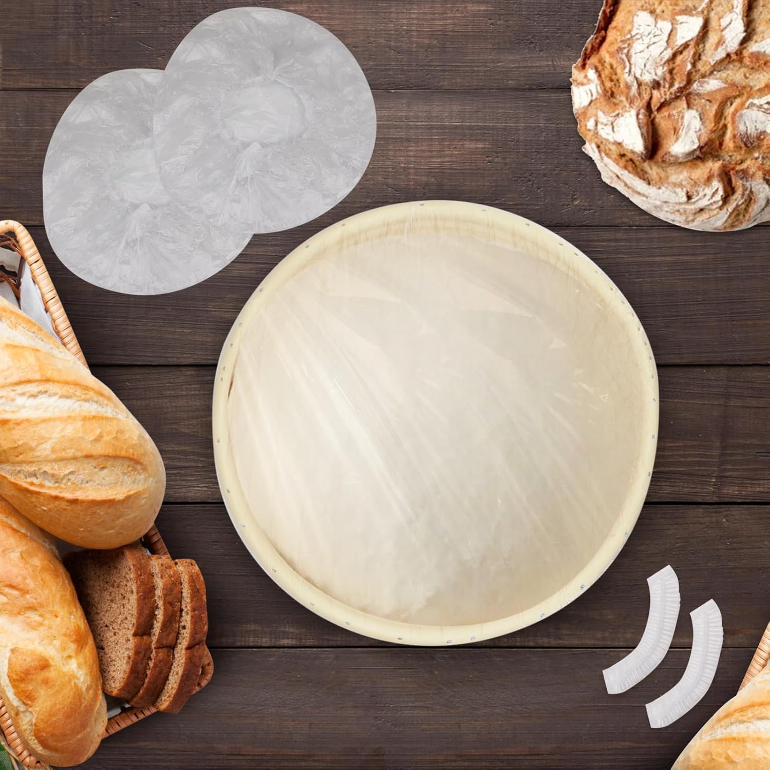 120pcs Shower Caps for Sourdough Bread, Reusable Bowl Covers for Proofing, Plastic Bread Covers With Elastic