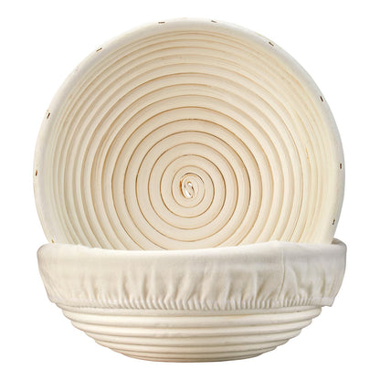 Banneton Bread Proofing Basket - 10 inch Banneton Basket Sourdough Proofing Baskets Set of 2 Oval Proofing Bowls with Liners for Professional & Home Artisan Sourdough Bread Baking Supplies