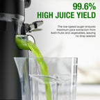 Juicer Machines, TUUMIIST Cold Press Juicer with 5.3" Extra Large Feed Chute Fit Whole Fruits & Vegetables Easy to Clean, High Juice Yield, BPA Free (Black)