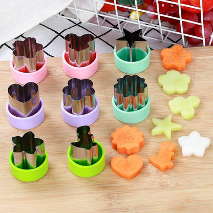 1.5" Vegetable Cutter Shapes Set - Mini Cookie Cutters Fruit Cookie Pastry Stamps Mold for Kids Baking and Food Supplement Tools Accessories (8pack)