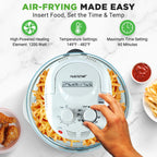 NutriChef Halogen Oven Countertop Air Fryer - 1200 W 13QT Infrared Convection Cooker z misą ze stali nierdzewnej do gotowania zdrowych posiłków, idealny do kurczaka, steków, ryb, żeberek, krewetek i innych -AZPKAIRFR48