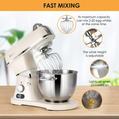 8.4QT Commercial Stand Mixer 800W with NSF Certified and Aluminum die casting, Kitchen Electric Mixer Metal Food Mixer with Stainless Steel 8L Bowl, Dough Hook, Whisk and Beater