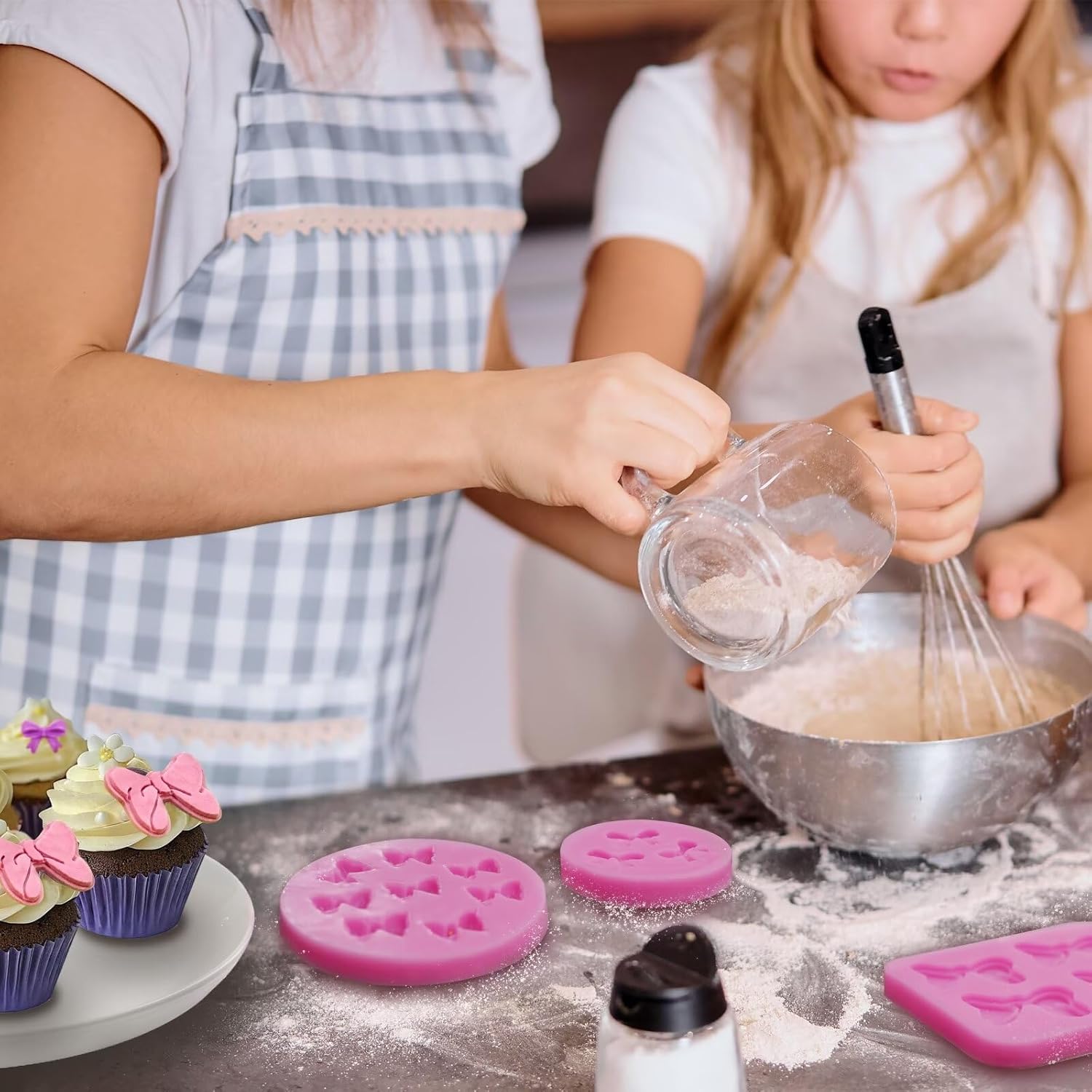 3 Pcs Bow Silicone Mold Fondant Bow Mold Chocolate Candy Cake Pop Molds Bow Molds for Cake Decorating, DIY Desserts, Fondant,Clay