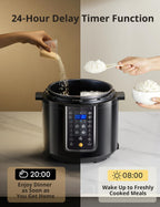 COMFEE’ 9-in-1 Electric Pressure Cooker, 14 Presets Instant Multi Cooker Olla de Presion Non-Stick Pot Yogurt Maker Rice Cooker Slow Cooker Sauté Steamer 6 Quarts Black