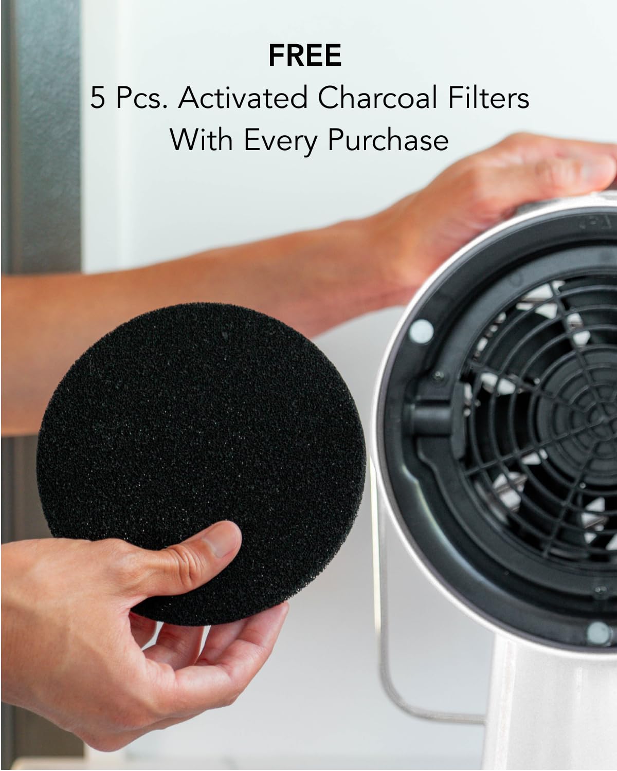 AirHood Wired Range Hood | Portable Kitchen Hood with 5 Activated Charcoal Air Filter & Stainless-steel Oil Filter | Easy to Clean - Ideal for Indoor Cooktop Use (Ivory White)