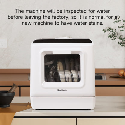 ChuMaste countertop dishwasher, countertop dishwasher with water tank, dishwasher with 5 wash programs, It can also be connected to the tap. For apartments, dorms, RVs