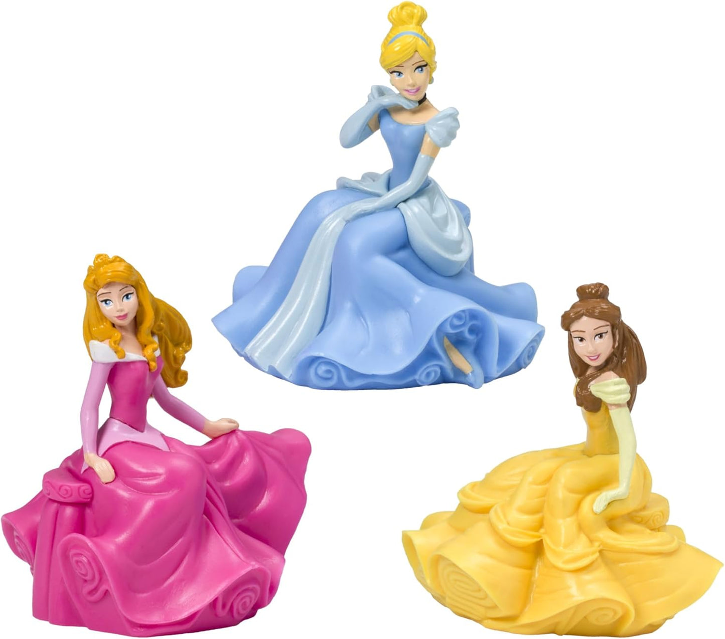 DecoSet® Disney Princess Once Upon a Moment Cake Topper, 3-Pc Decorations Set with Aurora, Belle, and Cinderella Collectible Figure for Hours of Fun After the Party