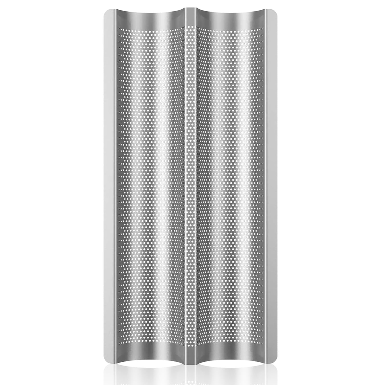 Baguette Pans for Baking 15" x 11", Carbon Steel 3 Loaf Nonstick Baguette Baking Tray for French & Italian Perforated French Bread Pan
