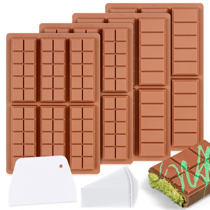 1 Pc Chocolate Bar Mold Deep Large Chocolate Molds Silicone Break Apart Thick Silicone Molds for Candy Bar (10 Snap）