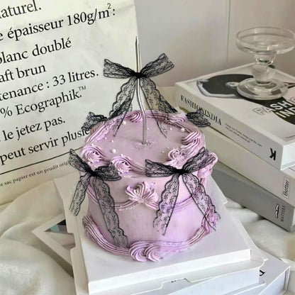 20 Pack Bow Cupcake Toppers Birthday Bowknot Ribbons Coquette Pink Bow High Footed Cup Balloon Wall Party Decorations Bridal Cake Dessert Picks Baby Girl Boy Wedding Party Supplies pink1