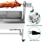 KODOM 132LBS Grill rożenowy ze stali nierdzewnej z osłoną tylną, silnik 25 W, mała świnia, jagnięcina, 37-calowy grill węglowy do pieczenia na rożnie do kempingu i kuchni na świeżym powietrzu