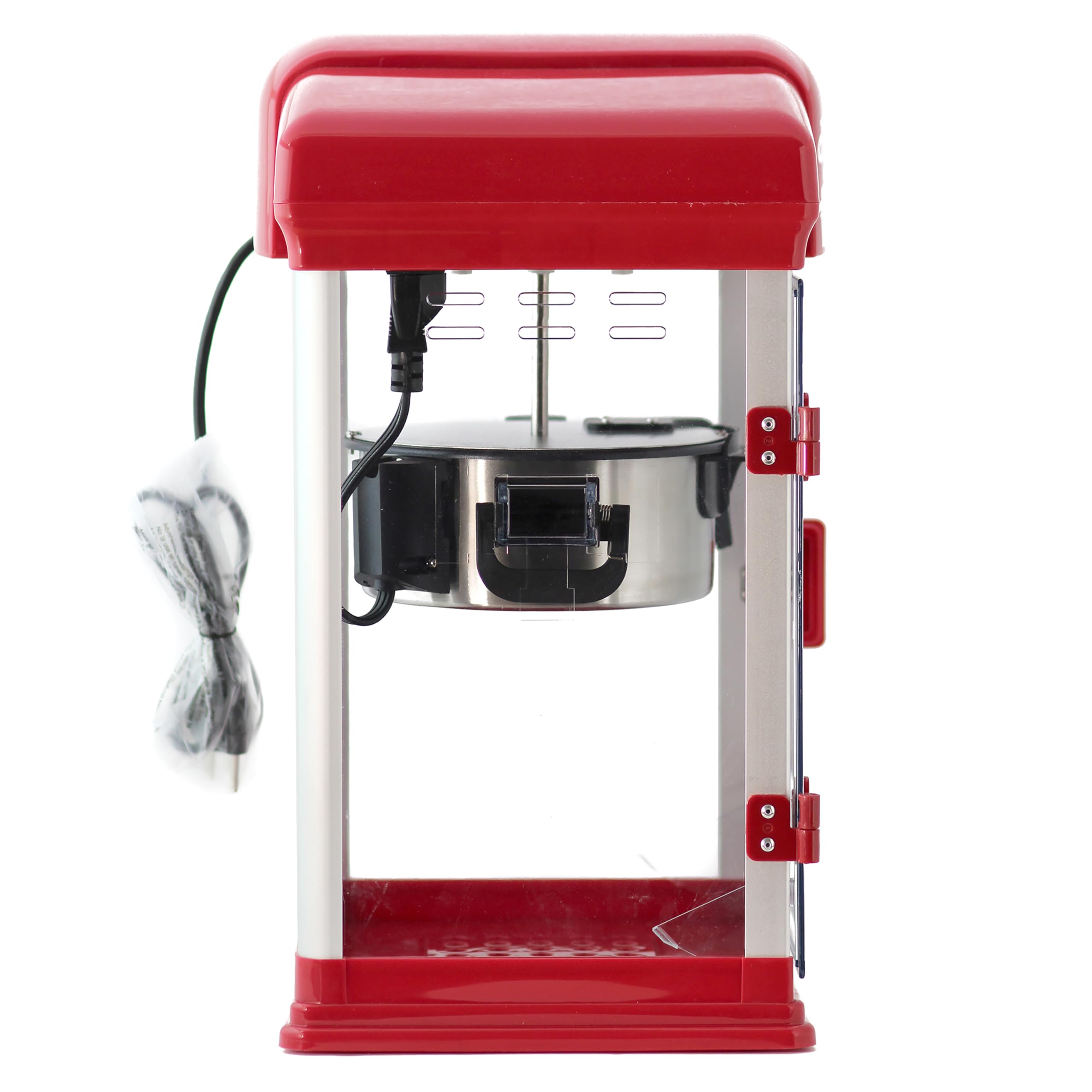 West Bend Stir Crazy Movie Theater Popcorn Popper z nieprzywierającym czajnikiem do popcornu, narzędziem pomiarowym i łyżką do popcornu do maszyny do popcornu Gourmet, 4 Qt., czerwony