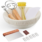 Banneton Bread Proofing Basket Banneton Basket Set Sourdough Proofing Basket Round Proofing Bowls Handmade Rattan Baskets and Liners (Round 9 inch set of 2)