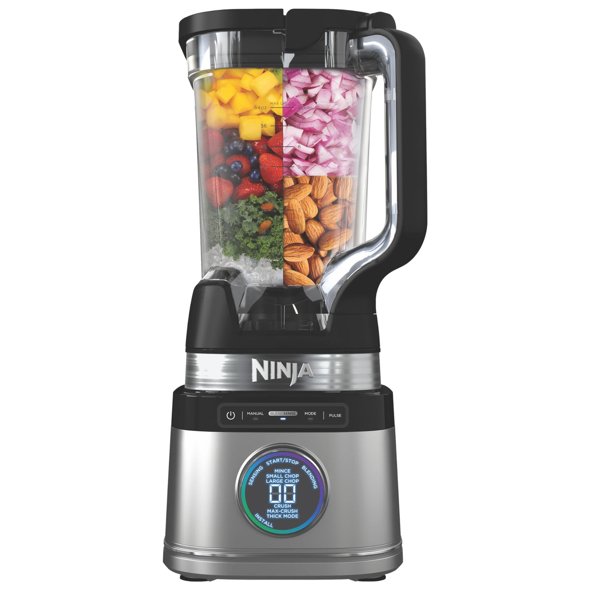 Блендер Ninja TB201 Detect Power Blender Pro, технологія BlendSense, для смузі, коктейлів тощо, пікова потужність 1800 Вт, глечик об'ємом 72 унції, блендер, чорний