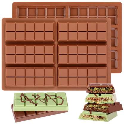 Chocolate Bar Mold - Non-Stick Chocolate Molds, Food Grade Silicone Deep Mold for Dubai Pistachio, Candy, Snacks