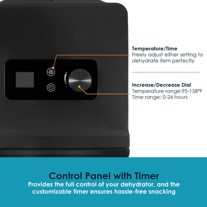 Elite Gourmet Food Dehydrator, Stainless Steel Trays Food Dehydrator, Adjustable Temperature Controls, Jerky Herbs Fruit Veggies Snacks