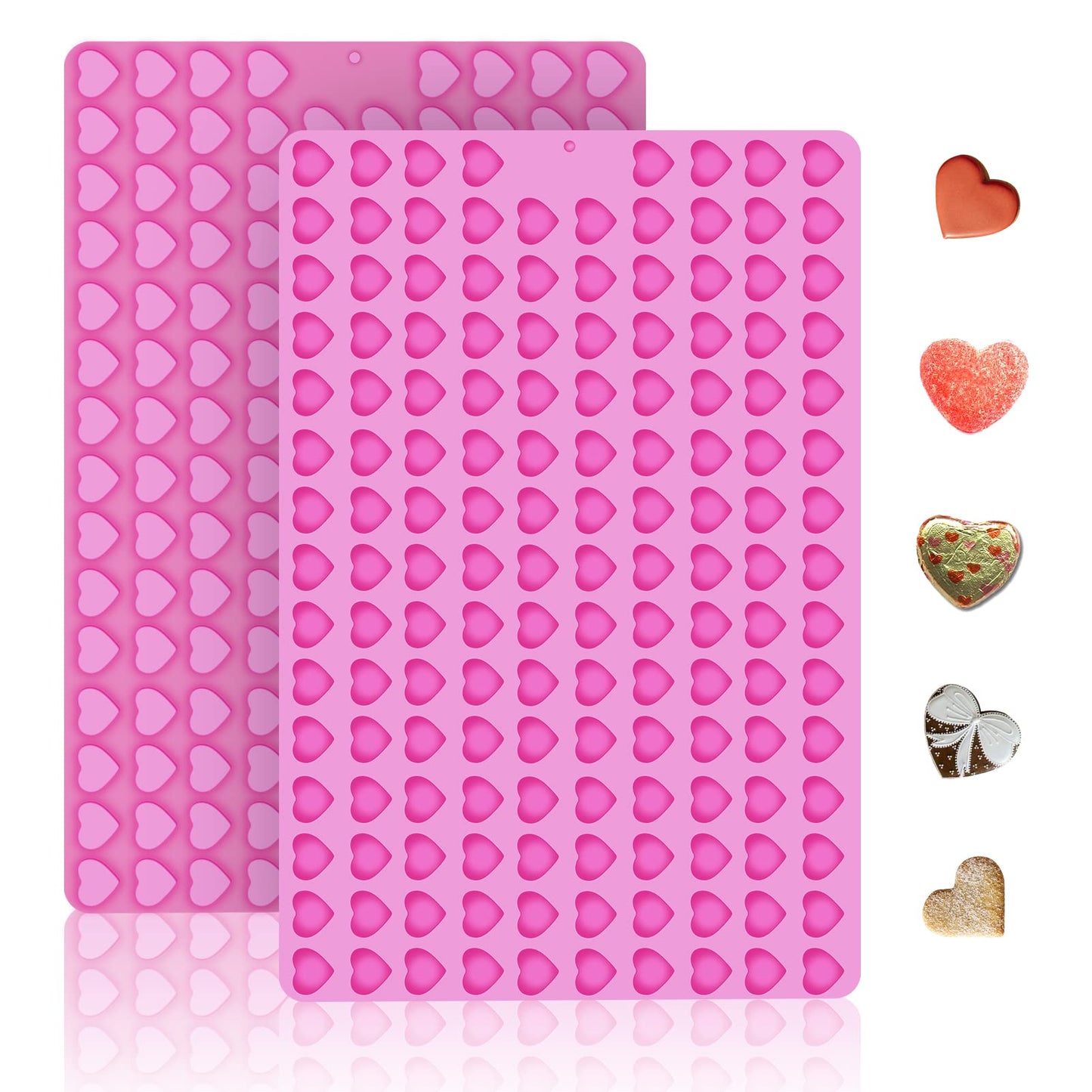 2 PCS Mini Silicone Molds, 106 Cavity Dog Bone + 69 Cavity Paw Mold for Baking Biscuits, Cookies, Candy, Chocolate, Jelly Pet Dog Treats
