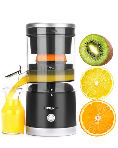 DUSENHO,Electric Juicer Rechargeable - Citrus Juicer Machines with USB and Cleaning Brush Portable Juicer for Orange, Lemon, Grapefruit