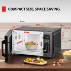 Kuchenki mikrofalowe TOSHIBA EM131A5C-BS do blatu, 1,2 stopy sześciennej, 12,4 cala, wyjmowany talerz obrotowy, inteligentny czujnik wilgotności, 12 automatycznych menu, funkcja wyciszenia, tryb ECO, łatwe czyszczenie wnętrza, kolor czarny, 1100 W