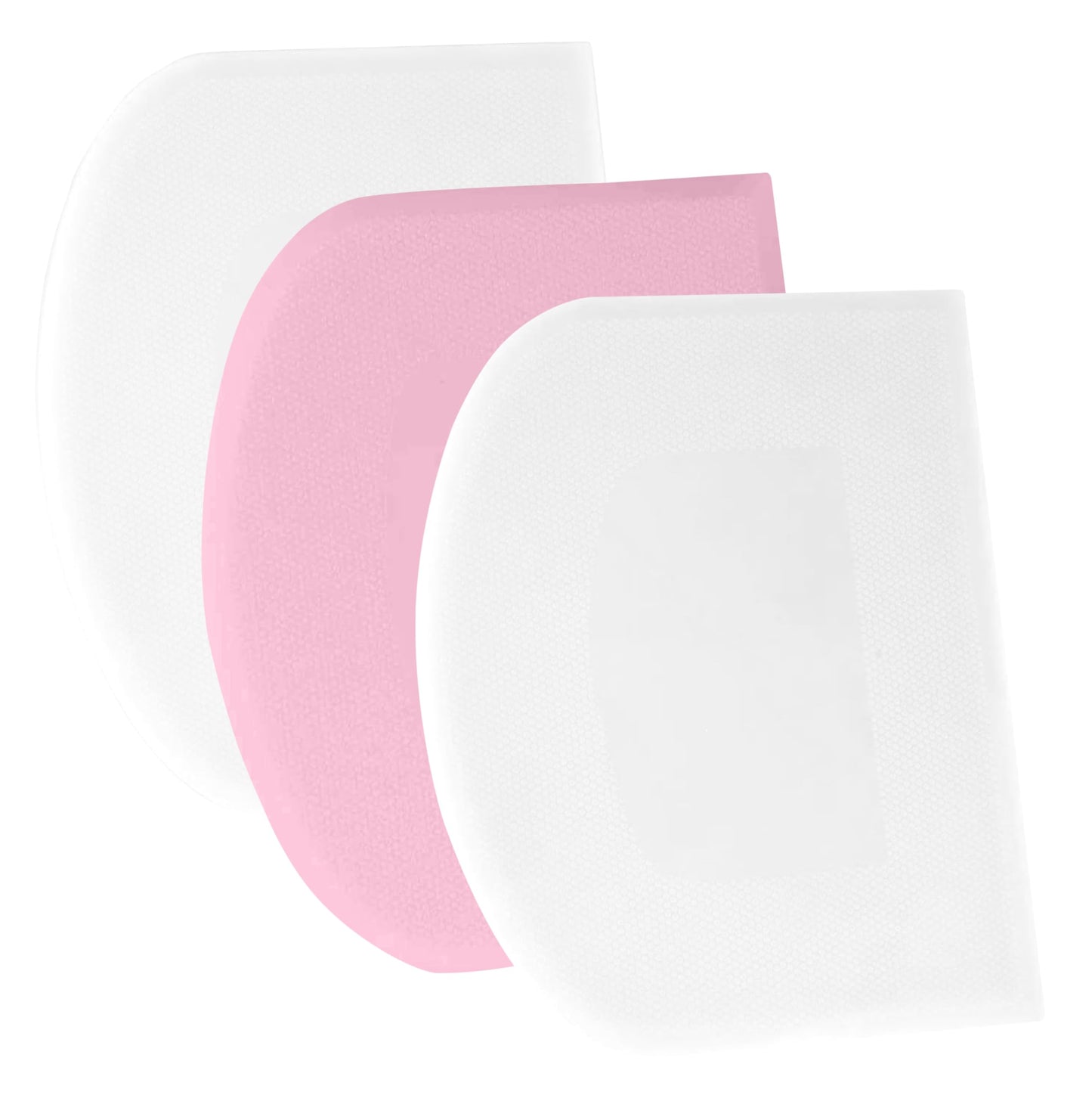 SURDOCA Dough Scraper Bench Scraper - 3P 4.7x3.7" Plastic Flexible Bowl Scraper, Sharp Edge & Angles Cake Scraper. Non-Slip Bakeware Decorating Tools Sculpting & Modeling Tools - Green+White+Green