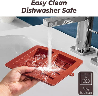 Chocolate Bar Mold Deep Dubai 1 Inch Pistachio Chocolate Bar Silicone Thick Mold for Stuffed Bar, Large Candy Bar Mould for Filling