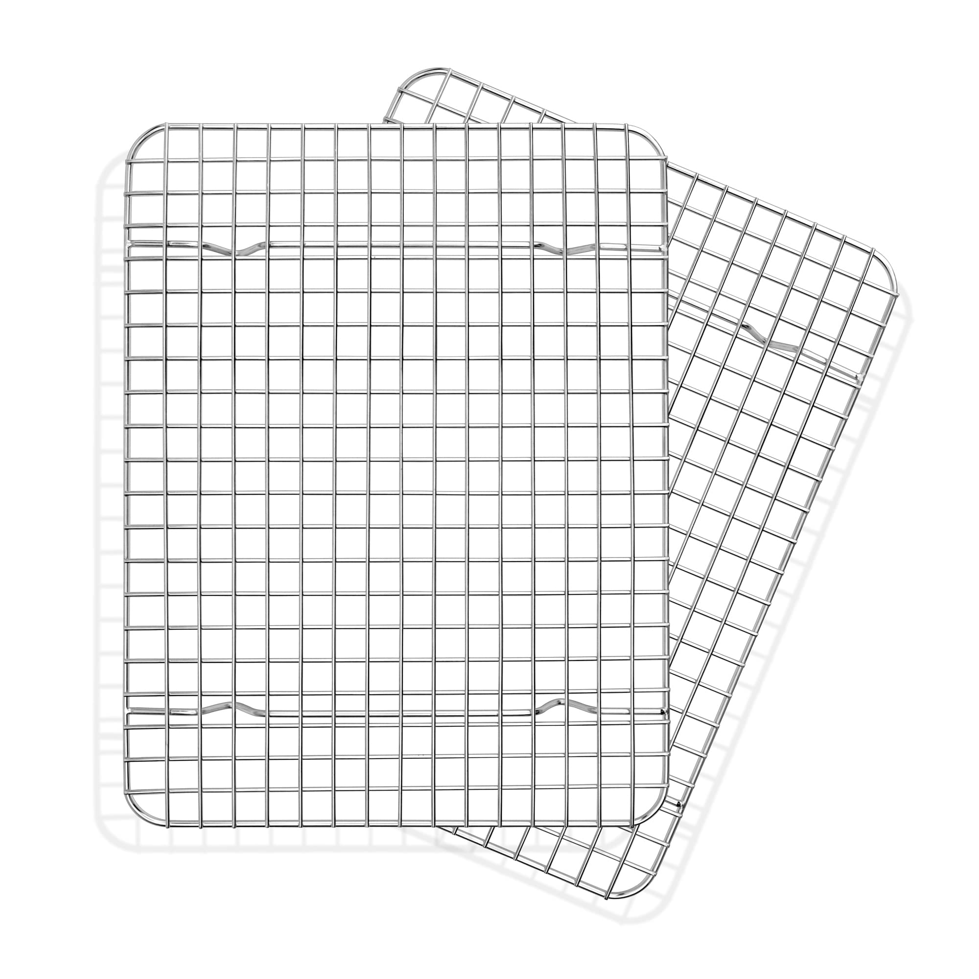 TeamFar Mini Cooling Rack Set of 2, Stainless Steel 8.75’’ x 6.25’’ Toaster Oven Grid Rack for Baking Roasting Broiling Grilling, Bakeable Rack for Cookies, Non-Toxic & Heavy Duty, Dishwasher Safe