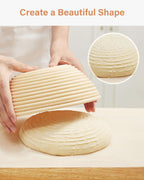 Kootek Banneton Bread Proofing Basket Set of 2, 9 Inch Round Sourdough Starter Kit, Baking Supplies Tools with Dough Whisk, Scoring Lame, and Other Accessories for Artisan Bread Making