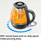 Chefman Electric Kettle with Tea Infuser, 1L 1500W, Removable Lid for Easy Cleaning, Boil-Dry Protection, Stainless Steel Filter, BPA Free, Auto Shut Off Hot Water Boiler, Small Electric Tea Kettle