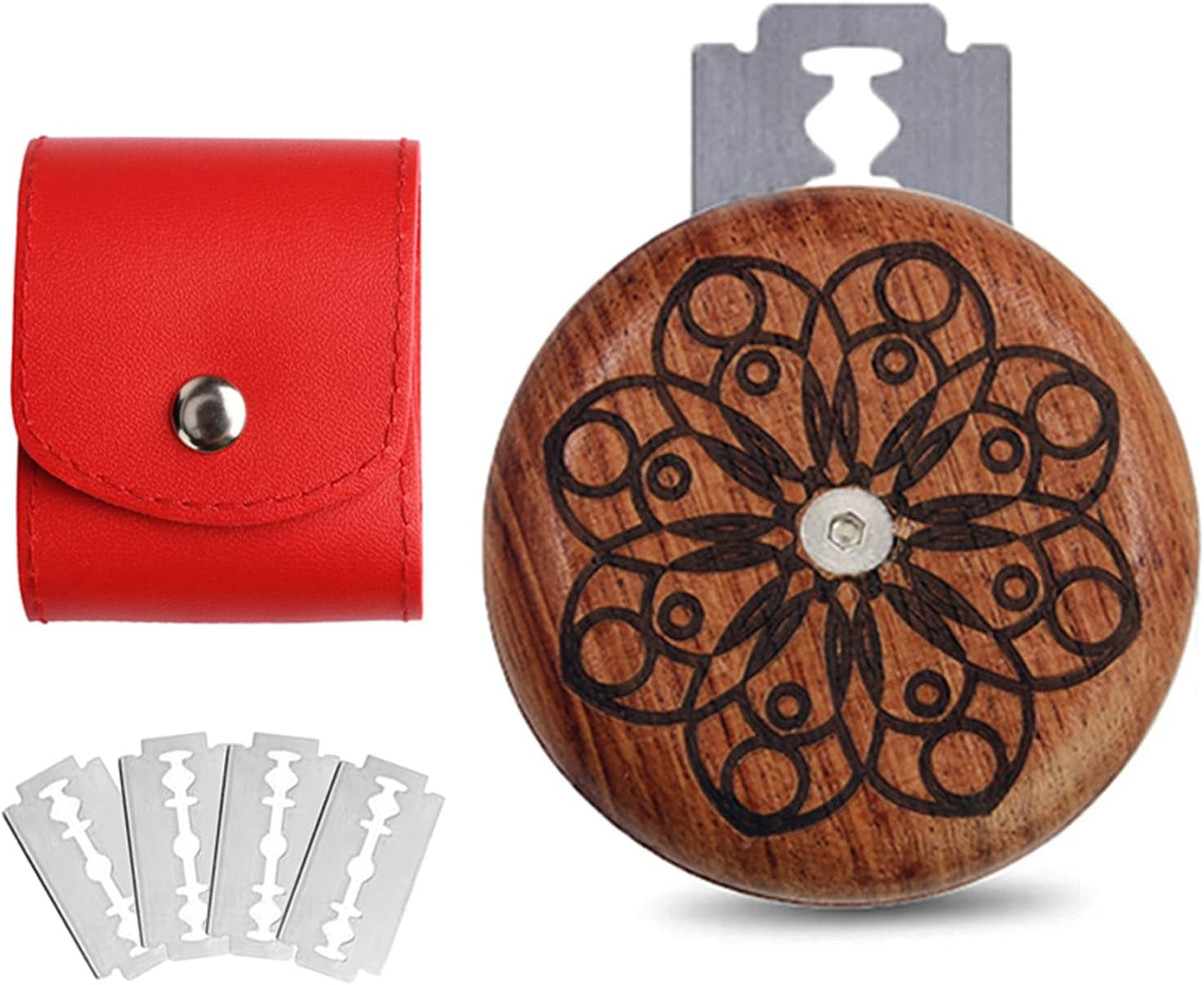 UFO Bread Lame Cutter for Homemade Sourdough Bread Bakers, Slashing Tool Cutting Bread Scoring Knife Razor Cutter, Great Gift for Artisan Bread and Baguette Makers(PU leather case, Bright Red)