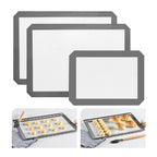 KitchenRaku Silicone Baking Mat, 16.5"x11.6" Non Stick Reusable Silicone Cooking Mat, BPA Free Baking Sheet for Cookies, Macarons Bread & Pastry, Toaster Pad Set of 2