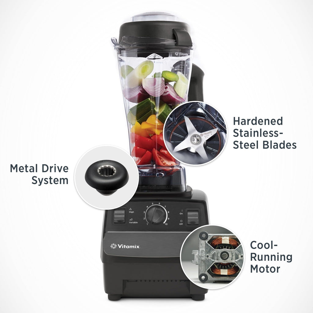 Блендер Vitamix 5200, професійного класу, контейнер, самоочисний, 64 унції, чорний/сірий
