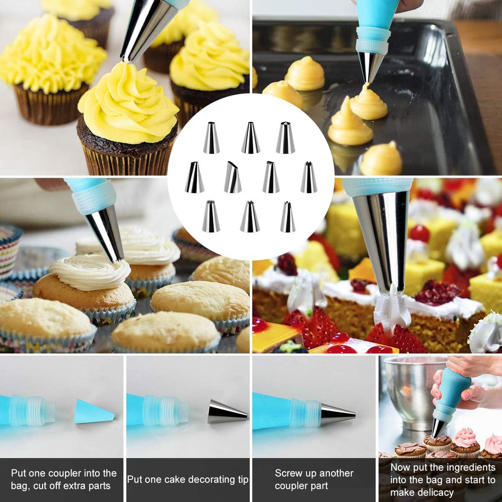 Philorn Silicone Baking Mat Set, 16.5" x 11.42" Macaron Mat, Non-Stick With Tools, 2 Pack Food Safe, Reusable for Oven, Cookie, Bread