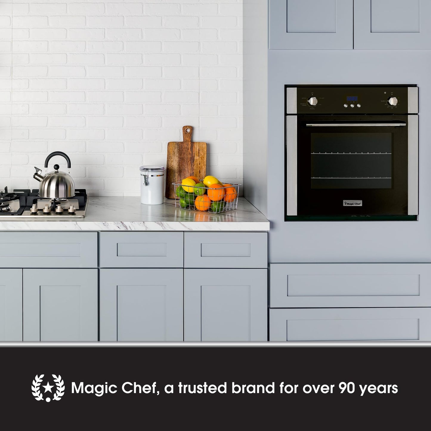 Magic Chef Single Electric Wall Oven with Convection Feature for Cooking & Baking, 24"